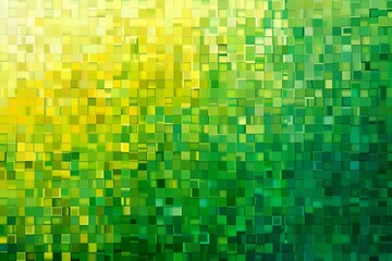 Wall Mural - abstract pixel mosaic background in green and yellow gradient geometric pattern for digital wallpaper or graphic design vector illustration