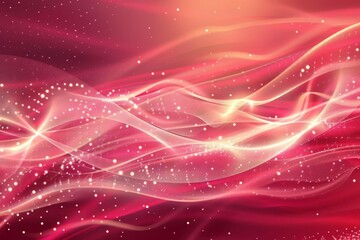 Canvas Print - abstract red and pink background with mesh and curve lines on glowing bokeh