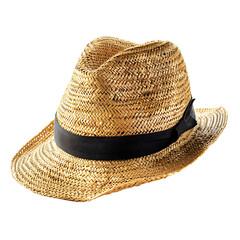 Straw hat on isolated transparent background