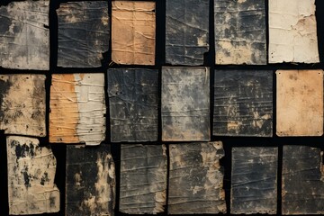 Black Grunge Weathered Torn Paper Background