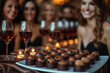 Chocolate Gala: A glamorous gala event celebrating the elegance and sophistication of chocolate, with guests dressed in their finest attire enjoying chocolate-themed entertainment,