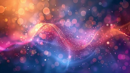 Poster - Abstract Wavy Particles Background