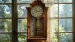Ornately Carved Antique Grandfather Clock in a Stately European Style Interior
