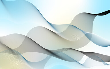 Wall Mural - 3D rendering of a blue wavy pattern. Abstract blue design