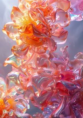 Poster - Fantasy flowers made of glass