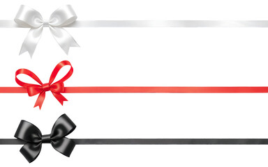 Wall Mural - set of ribbon bows on a transparent background