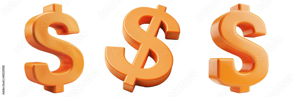 PNG dollar sign 3d icons and objects collection, in cartoon style ...