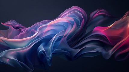 Wall Mural - Vibrant digital fabric waves in a fluid dance of color