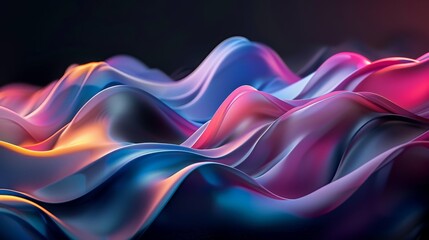 Wall Mural - Vibrant digital wave in a neon glow