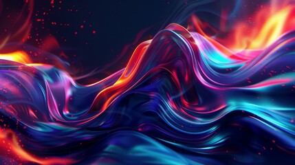 Wall Mural - Vibrant digital wave in a symphony of color