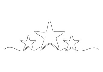 Fototapete - Star continuous one line drawing vector illustration. Premium vector