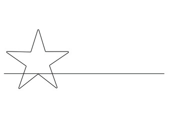 Fototapete - Star continuous one line drawing vector illustration. Premium vector