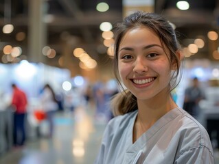 Wall Mural - Portrait of a smiling young female healthcare professional