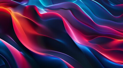 Wall Mural - Vivid waves of color flow in digital silk