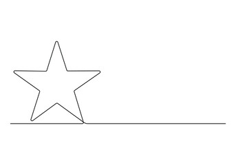 Fototapete - Star continuous one line drawing vector illustration. Premium vector