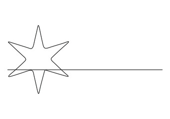 Fototapete - Star continuous one line drawing vector illustration. Premium vector
