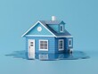 House Flood in Soft Color 3D Scene Illustration