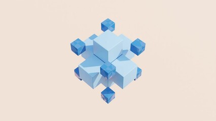 Abstract 3D Rotating Motion: Geometric Animation Loop