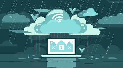 Poster -  cloud-based disaster recovery solutions, ensuring business continuity and data protection in the event of a catastrophic failure.