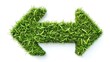 Eco-friendly Directional Arrow Icon Made of Green Grass on White Background