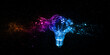 Electric bulb with colorful splash effect