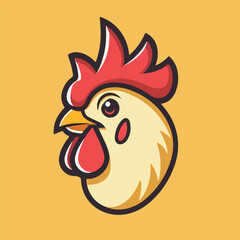 Wall Mural - Chicken rooster head mascot vector illustration