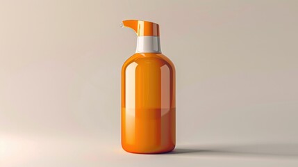 Poster - A bottle of orange liquid with a white cap. Ideal for product presentations