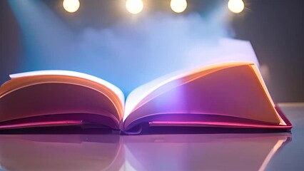 Poster - Open Book Resting on Table Generative AI