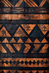 Poster - Close up of a wooden door with a detailed design. Suitable for architectural or interior design projects