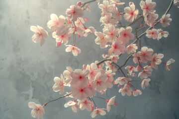 Poster - Close up of a bunch of pink flowers. Ideal for nature backgrounds