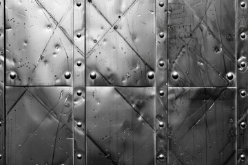 Poster - Close up of a metal surface with rivets, suitable for industrial themes
