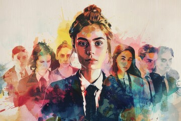 Poster - Professional woman in formal attire, suitable for business concepts