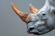 close-up portrait of a majestic and proud rhinoceros2/3 profile, award-winning National Geographic style