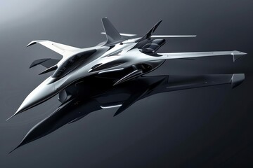 sleek futuristic fighter jet concept advanced military aircraft design aerospace technology illustration