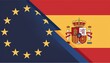 spanish flag and european union flag ai generated