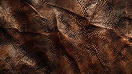 Canvas Print - Detailed close up of brown leather texture, suitable for backgrounds or design elements