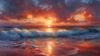 November Coastal Sunrise at Windansea Beach,
Beautiful sunset painting beach painting high res