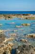 Beautiful panorama of wild beach near city Famagusta, Cyprus