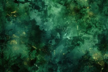 Poster - A unique abstract background with green and black colors, featuring yellow spots. Ideal for design projects and artistic creations