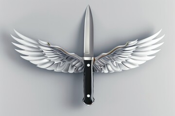 Aufkleber - A unique image of a knife with wings, suitable for various creative projects
