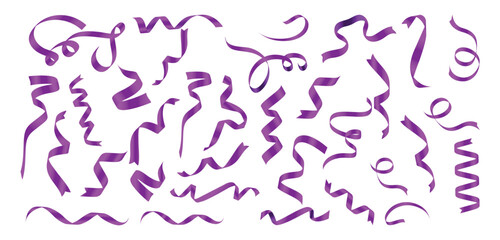 Wall Mural - Smooth, realistic purple ribbon collection.