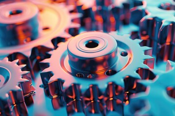 Aufkleber - Close up of gears on a table, perfect for industrial designs