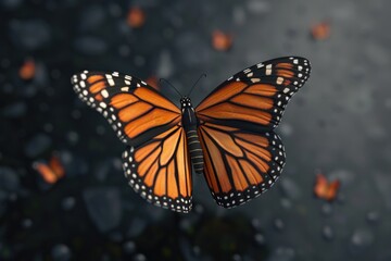 Poster - Beautiful butterfly resting on water surface, suitable for nature concepts