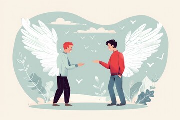 Poster - A man and a woman standing side by side. Suitable for various concepts and designs