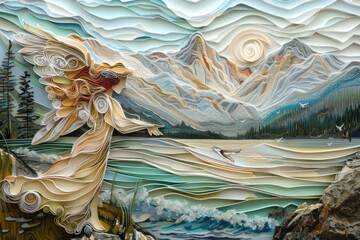 Wall Mural - A woman standing on top of a mountain, perfect for inspirational content