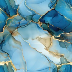 Aufkleber - Close up of a blue and gold marble, suitable for various design projects
