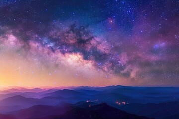 Poster - A stunning image of the night sky filled with stars. Perfect for backgrounds or astronomy-related designs