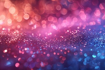 Poster - Captivating bokeh lights in a smooth transition from blue to red on a dark canvas depicting nightlife