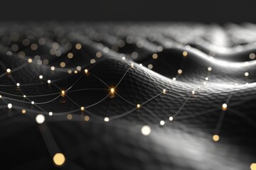 Poster - An abstract image presenting a network of connections with glowing dots, demonstrating the idea of connectivity