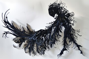 Poster - A sculpture of a bird with black feathers. Perfect for nature or art themed projects